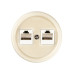 Розетка двойная компьютерная RJ45 сл. кость Болонь TDM Electric SQ1820-0351