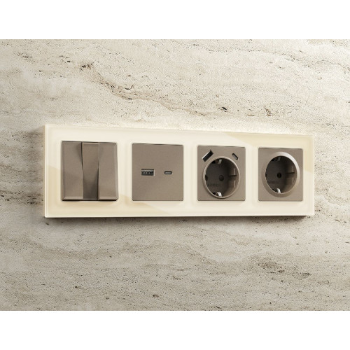 Лицевая панель для розетки 2USB тип A+C Ambrella Volt Alfa AP6410