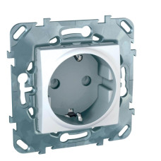 Розетка Schneider Electric Unica с/з со шторками б/зажим клеммы 16A 250V MGU5.057.18ZD