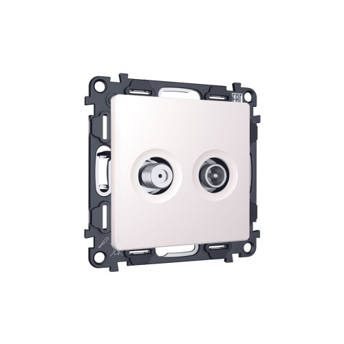 Комплект механизма розетки TV оконечной + SAT 5-862MHz 3.5dB/950-2150MHz 3.5dB Alfa Жемчуг Quant Ambrella Volt MA213310 (AP2133, VM217)