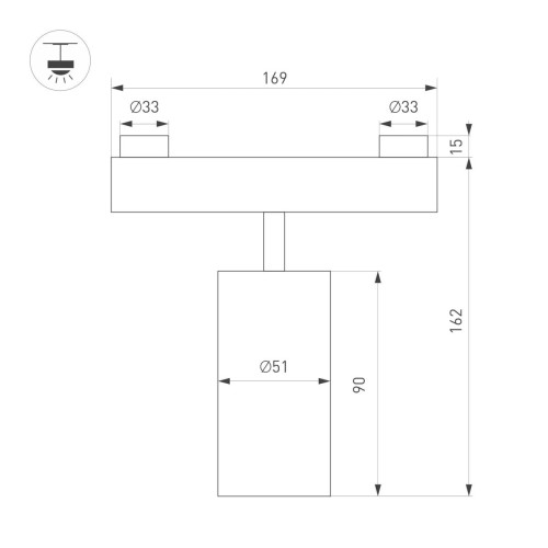 Трековый светильник Arlight ART-INBELT-SPOT-R50-10W Day4000-MIX (BK, 25 deg, 48V, DALI) 051357
