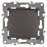 Розетка 2P+E Schuko со шторками с крышкой Эра 12-2103-13 Б0019328