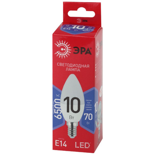 Лампа светодиодная Эра E14 10W 6500K LED B35-10W-865-E14 R Б0045337
