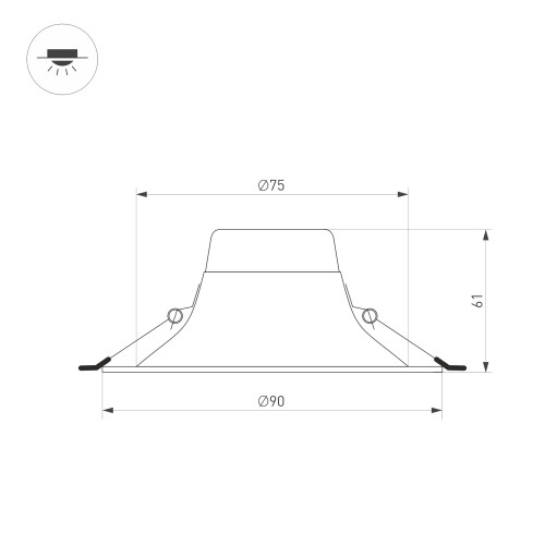 Встраиваемый светильник Arlight MS-BLIZZARD-BUILT-R90-6W Day4000 (WH, 100 deg, 230V) 035550