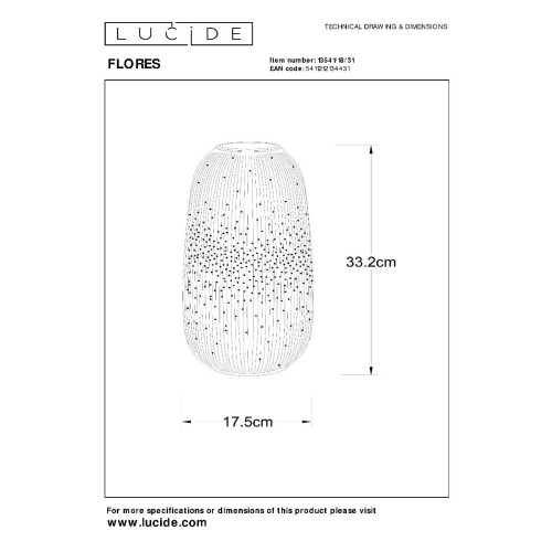 Настольная лампа Lucide Flores 13541/18/31
