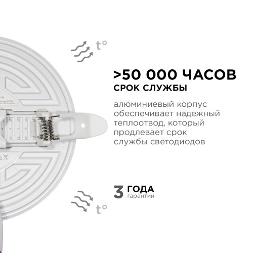 Встраиваемая светодиодная панель безрамочная Apeyron FLP 06-104