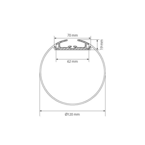 Профиль с экраном Arlight SL-ROUND-D120-2500 ANOD+OPAL 020475
