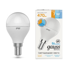 Лампа светодиодная диммируемая Gauss E14 7W 3000K-4000K-6500K груша матовая 1053147
