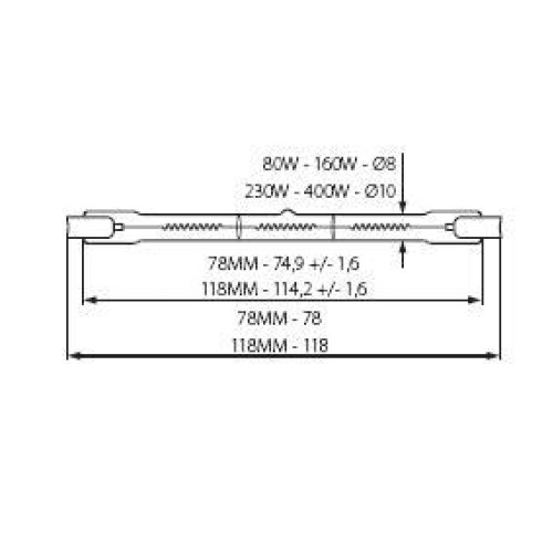 Галогеновая лампа Kanlux J-400W R7s 400W 2700К 8503