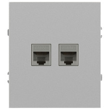 Розетка Эра Arktik 16-3108-03 информационная двойная 2XRJ45 алюминий Б0070486
