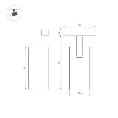 Трековый светильник Arlight Mag-Orient-Spot-R65-20W Warm3000 037125