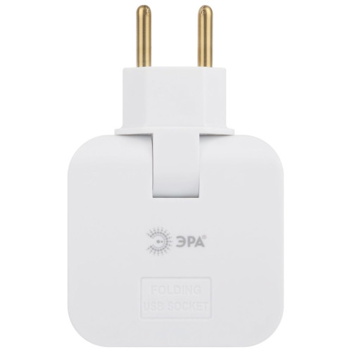 Разветвитель электрический Эра SPF-2-FL-USBC поворотный на 2 розетки + 2USB A+C 10А белый Б0069090