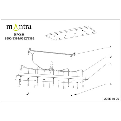 Основание потолочное 14L Mantra Modular Light Florones 9391