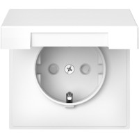 Розетка с заземл. со шторк. с крышк., 16А, IP20, механизм, быстрозажим. клем. Systeme Electric ArtGallery Белый GAL000146S