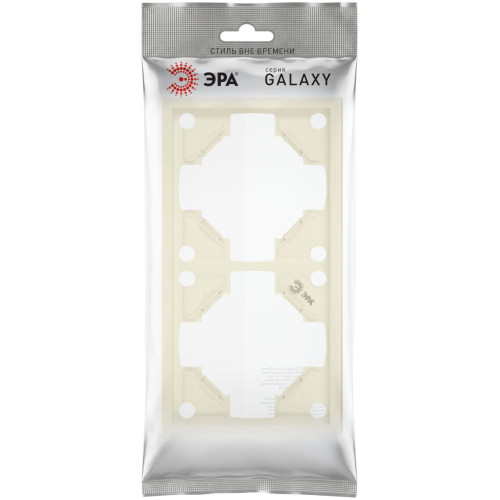 Рамка для розеток и выключателей Эра Galaxy 15-5002-02 на 2 поста слоновая кость Б0070845