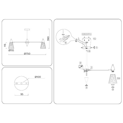 Люстра на штанге Ambrella Light High Light Heigh Light LH58116