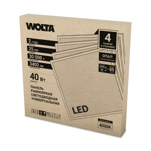 Светодиодная панель Wolta WLPD-40W/01