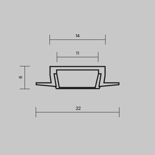 Алюминиевый профиль встраиваемый с накладным фланцем Maytoni Led Strip ALM-004-B-2M 632010