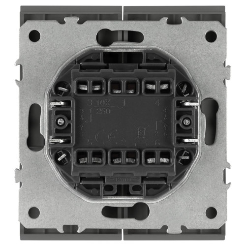 Переключатель Эра Arktik 16-1106-06 двойной 10АХ-250В графит Б0070369