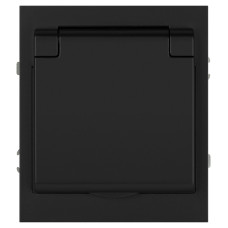 Розетка Эра Arktik 16-2103-05 с заземлением 2P+E Schuko со шторками с крышкой 16А-250В антрацит Б0070438