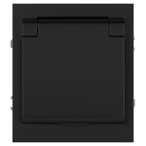Розетка Эра Arktik 16-2103-05 с заземлением 2P+E Schuko со шторками с крышкой 16А-250В антрацит Б0070438