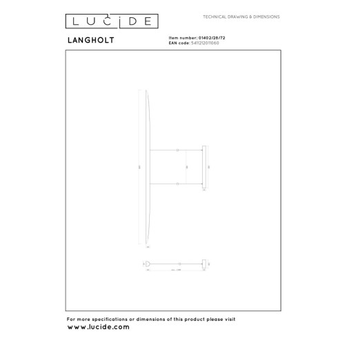 Подвесной светильник Lucide Langholt 01402/28/72