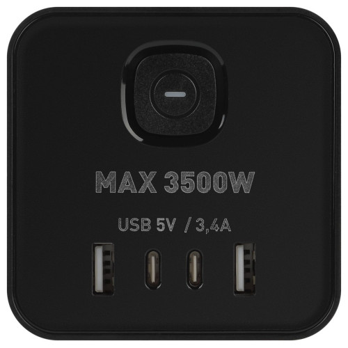 Сетевой фильтр ЭРА TWR-8es-1,5m-4USB-B башня с защитой заземлением с выключателем 8 розеток+4xUSBA+C 1,5м 16А черный Б0069072