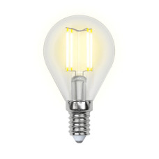 Лампа светодиодная филаментная Uniel E14 5W 3000K прозрачная LED-G45-5W/WW/E14/CL/MB GLM10TR