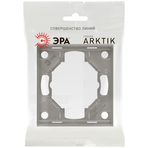 Рамка для розеток и выключателей Эра Arktik 16-5001-07 на 1 пост титан Б0070550