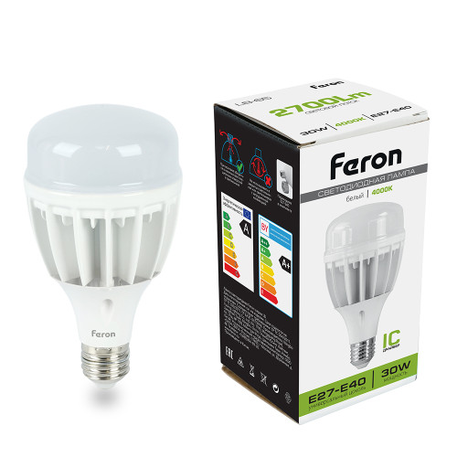 Лампа светодиодная Feron E27-E40 30W 4000K Цилиндр Матовая LB-65 25818