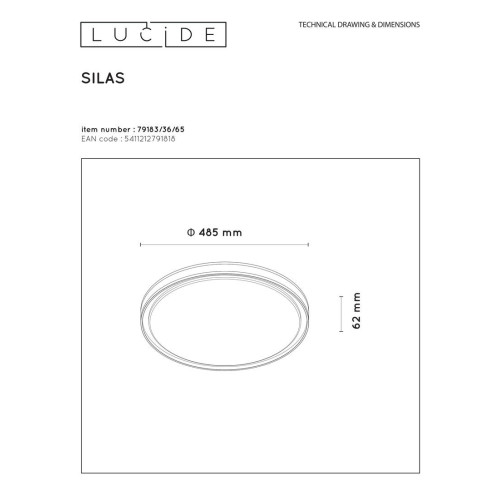 Потолочный светильник Lucide Silas 79183/36/65