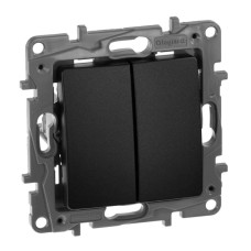 Выключатель двухклавишный Legrand Etika 10A 250V антрацит 672602