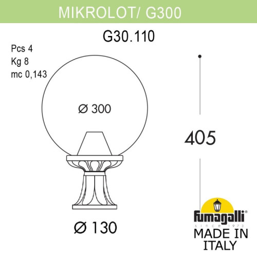 Садовый светильник Fumagalli G30.110.000.AYE27