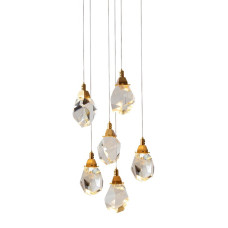 Подвесной светильник Delight Collection Crystal rock II 9701P/6R brass