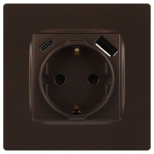 Розетка со шторками с USB type-A+C Эра 12-4108-13 Б0067757