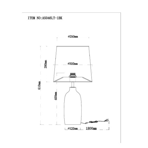 Настольная лампа Arte Lamp Rukbat A5046LT-1BK