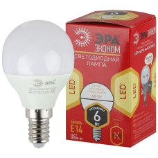 Лампа светодиодная Эра E14 6W 2700K ECO LED P45-6W-827-E14 Б0020626