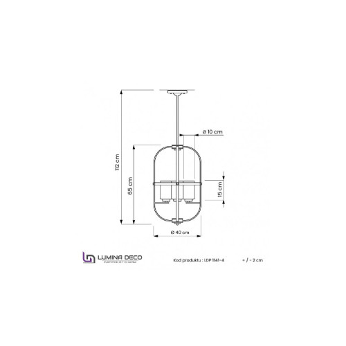 Подвесная люстра Lumina Deco Monterey LDP 1141-4 BK+MD
