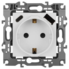 Розетка со шторками с USB type-A+C Эра 12-4108-01 Б0067752