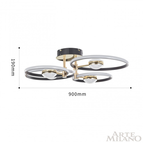 Потолочный светильник Arte Milano Ferrara 276140/4+4 BK/GD