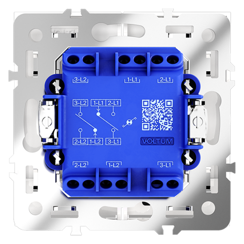 Проходной переключатель двухклавишный с подсветкой Voltum S70 VLS020401