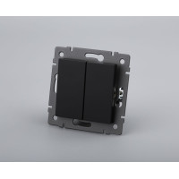 Механизм выключателя двухклавишный самовозвратный Arlight SWT-MKR2-PL-BK-V (250V, 10A) 049884