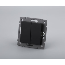 Механизм выключателя двухклавишный самовозвратный Arlight SWT-MKR2-PL-BK-V (250V, 10A) 049884