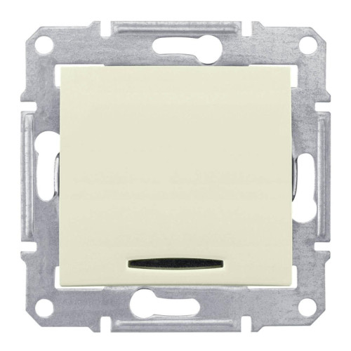 Выключатель одноклавишный 2P с красной подсветкой Schneider Electric Sedna 10A 250V SDN0201147