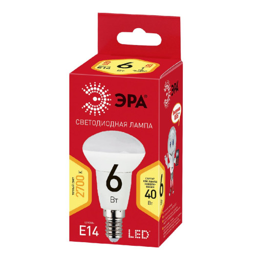 Лампа светодиодная Эра E14 6W 2700K ECO LED R50-6W-827-E14 Б0020633
