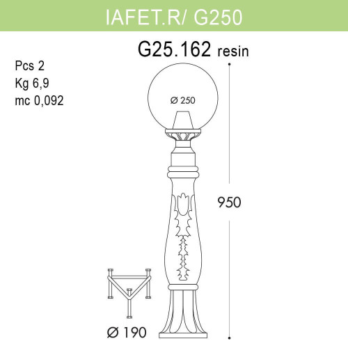 Уличный светильник Fumagalli Iafaetr/G250 G25.162.000.AXE27