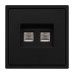 Механизм сдвоенной телефонной розетки Arlight SCT-NOBE-MTL2-SFPL-BK (RJ-11, 4C) (Черный оникс) 054309