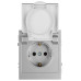 Розетка Эра Arktik 16-2103-03 с заземлением 2P+E Schuko со шторками с крышкой 16А-250В алюминий Б0070436