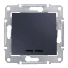 Выключатель двухклавишный с синей подсветкой Schneider Electric Sedna 10A 250V SDN0300370
