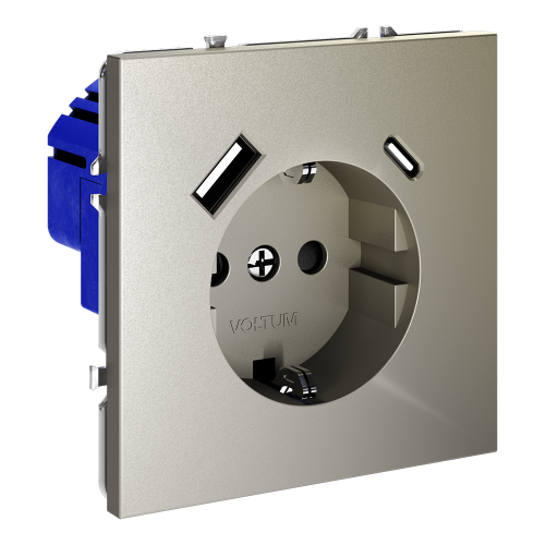 Розетка с USB, A+C Voltum S70 VLS040504